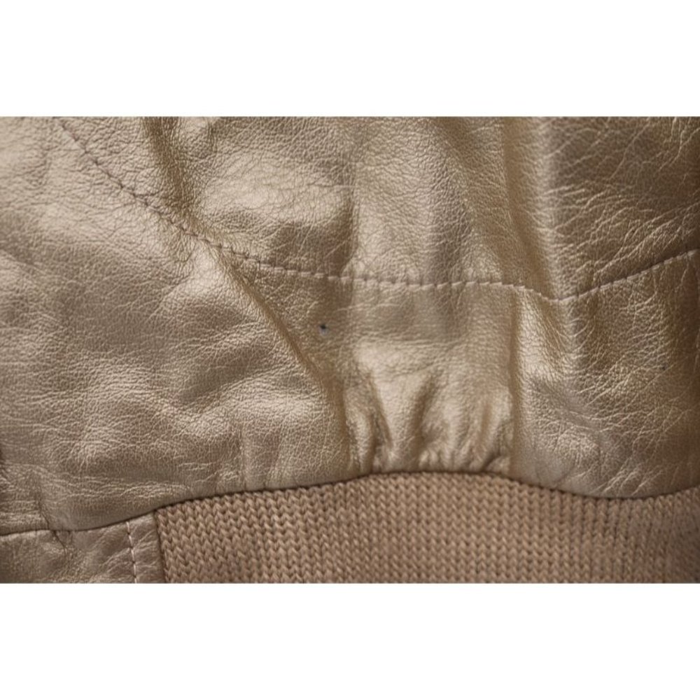 adidas women's size XS leather snap button closure jacket hooded gold trefoil - Picture 15 of 15